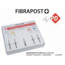 Fibrapost +, 24шт, 4 раймерса, 1 развертка стекловолоконные рентгеноконтрастные внутриканальны PD