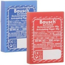 BK-  62 - двухсторонняя красная артикуляционная бумага полоски двухсторонняя цвет красна Bausch
