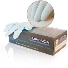 Перчатки нитр. SOFT ES тонкие смотровые голубые текстура на пальцах EURONDA