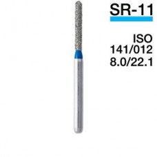Mani SR-11 5 штук ISO 141/012 8.0/22.1 боры для турбинных наконечников алмазные, цилиндр с закруг