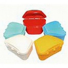 denture box Specification:99*77*59mm Color:Clear Blue,Clear Green,White, <br>Yellow,Orange Psd