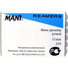 Mani K-reamer 31мм ISO 30 (оригинал новая упаковка) 1 уп. содержит 6 файлов