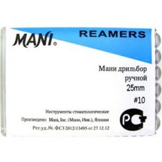 Mani K-reamer 25мм ISO 10 (оригинал новая упаковка) 1 уп. содержит 6 файлов