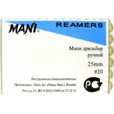 Mani K-reamer 25мм ISO 20 (оригинал новая упаковка) 1 уп. содержит 6 файлов