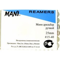 Mani K-reamer 25мм ISO 15-40 (оригинал новая упаковка) 1 уп. содержит 6 файлов