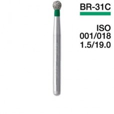 Mani BR-31C ISO 180 001/018 1.5/19.0 5 шт боры для турбинных наконечников алмазные, шарик