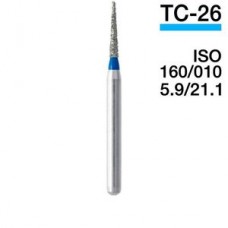 Mani TC-26 ISO 160/010 5.9/21.1  5 штук боры для турбинных наконечников алмазные, конус с заостренны