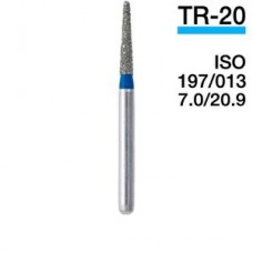 Mani TR-20 ISO 197/013 7.0/20.9 5 штук боры для турбинных наконечников алмазные, конус с закругл