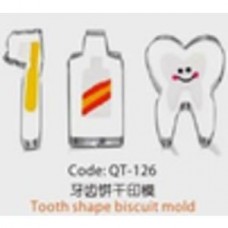 QT-126 Формочки для печенья в форме зуба Tooth shape biscuit mold CHN