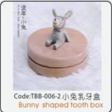 TBB-006-2 Зубная коробка с фигуркой кролика Bunny shaped tooth box CHN
