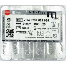 VDW Mtwo file niti files 6pcs/pack 21mm #25/07 М2 Тейпер NiTi 16mm V04-0237-021-025