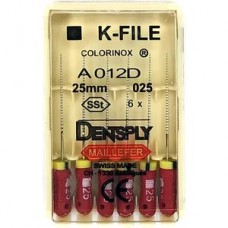 Dentsply K-Files 25мм ISO 25 (каналорасширители) (оригинал) красные