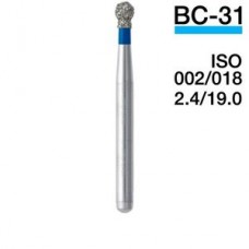 Mani BC-31 ISO 002/018 2.4/19.0 5 штук боры для турбинных наконечников алмазные, шаровидный с вор