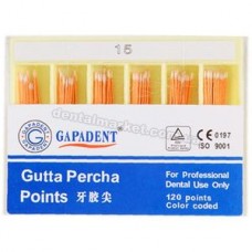 Gutta percha point 02 ISO 15 120 шт. гуттаперчевые штифты GAPADENT