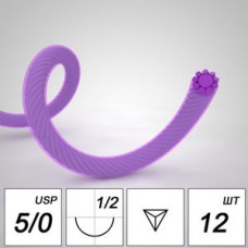 Лактисорб №5 (12шт) фиолет., 75см, обратно-режущая, 16мм, 1/2 (рассасывающийся) MZKRS