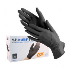 Перчатки Wally Plastic, 100шт, Черные L(8-9) (Валли Пластик)