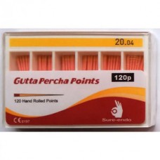 Gutta percha point 04 ISO 20 штифты гутаперчивые 120шт Sure Endo