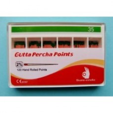 Gutta percha point 02 ISO 35 штифты гутаперчивые 120 шт Sure Endo