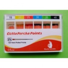 Gutta percha point 02 ISO 15-40 штифты гутаперчивые 120 шт Sure Endo