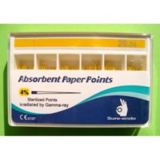 Paper percha point 04 ISO 20 штифты бумажные 180 шт Sure Endo