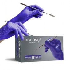 Перчатки нитрил, 100шт, Фиолетово-голубой BENOVY L (8-9)
