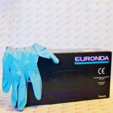 Перчатки нитр. тонкие M смотровые синие текстура на пальцах ИДУТ НА РАЗМЕР МЕНЬШЕ EURONDA