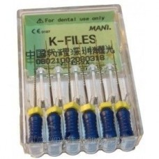 K-Files 21мм, ISO45(7)-80(12) kfass,21 ассортимент, дрильборы (каналорасширители) ручные, ра Mani