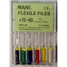 Flexile Files 21mm ISO20 дрильборы (каналорасширители) гибкие ручные, различные размеры (6шт Mani
